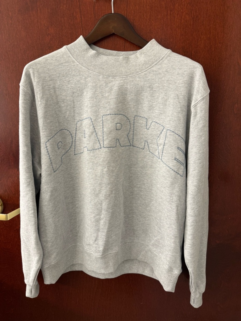 Parke x Target Heather Gray Mockneck Pullover Sweatshirt